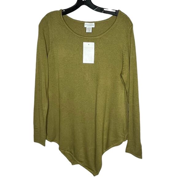 Soft Surroundings Wool Cashmere Angora Blend Green Pullover Sweater Size M New - Picture 1 of 6
